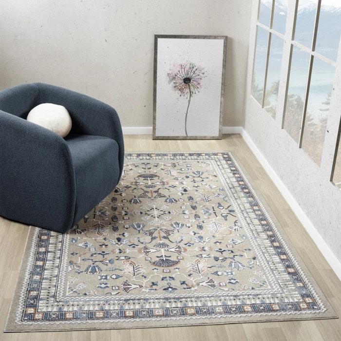 Rugs Town Blue VISTA 5ft.3in. x 7ft. Rectangle Rug