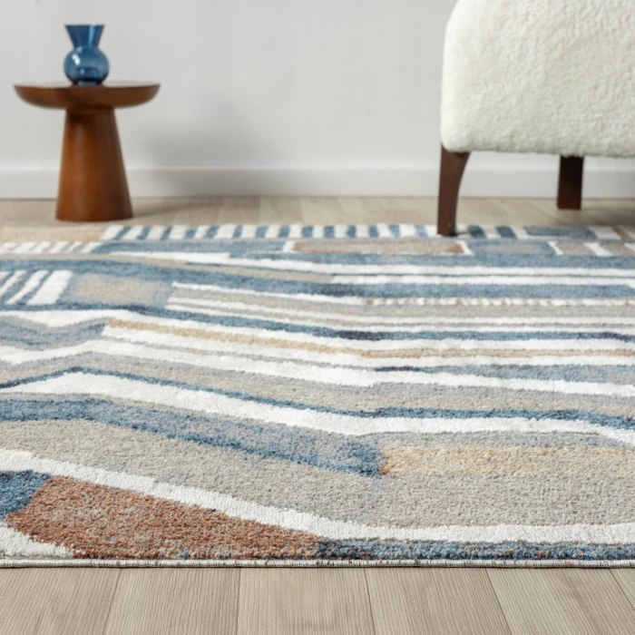 Rugs Town Blue VISTA 5ft.3in. x 7ft. Rectangle Rug