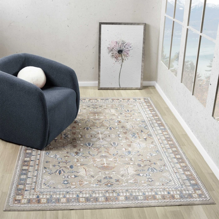 Rugs Town Beige VISTA 5ft.3in. x 7ft. Rectangle Rug