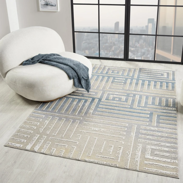 Rugs Town Beige VISTA 5ft.3in. x 7ft. Rectangle Rug