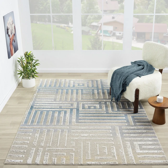 Rugs Town Beige VISTA 5ft.3in. x 7ft. Rectangle Rug