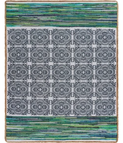 Vaughn VOG-AX Navy/Green 5 ft. x 7 ft. Rectangle Area Rug