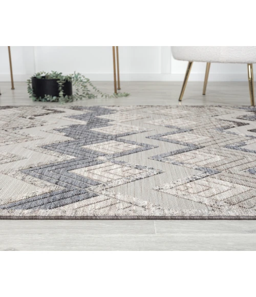 LR Home Westport 82292 Light Blue/ Ivory 5'0" X 7'0 Rect. Rug