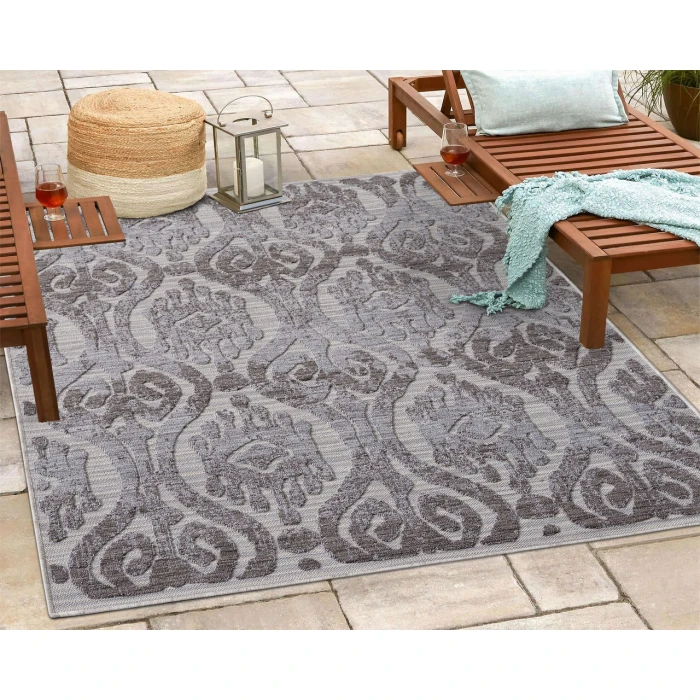 LR Home Westport 82293 Light Blue/ Ivory 7'-10" X 8'-10 Rect. Rug