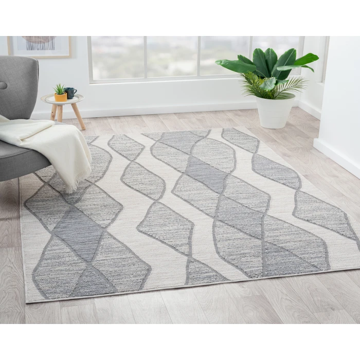 Rugs Town 82294 L. Blue/ Anthracite 7'-10" X 8'-10 Rect. Rug