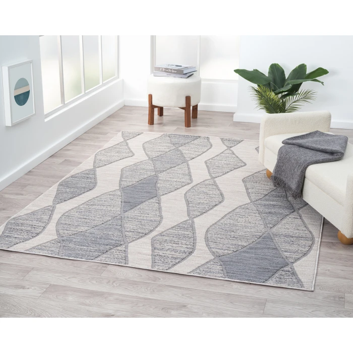 Rugs Town 82294 L. Blue/ Anthracite 7'-10" X 8'-10 Rect. Rug