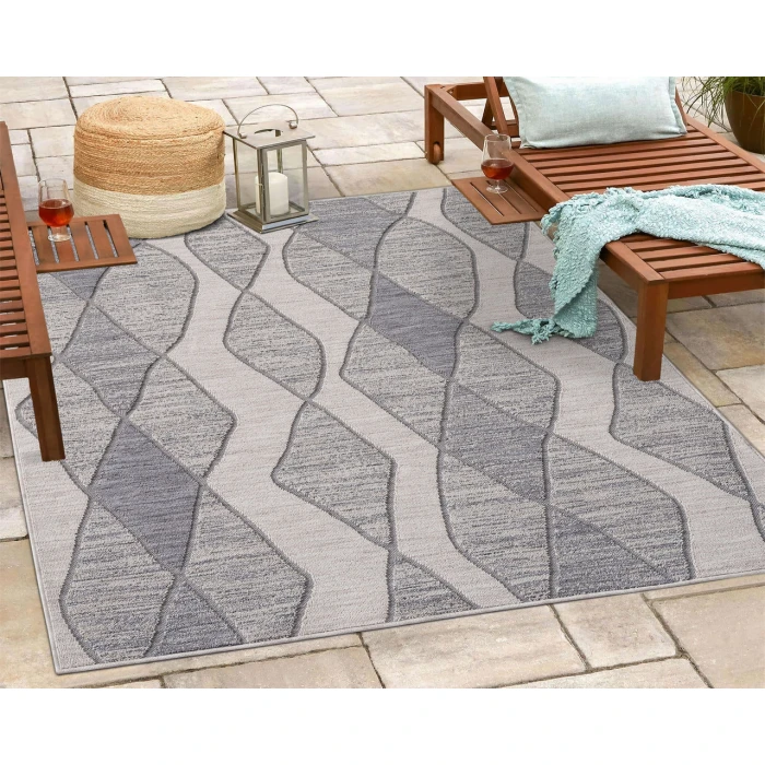 Rugs Town 82294 L. Blue/ Anthracite 7'-10" X 8'-10 Rect. Rug