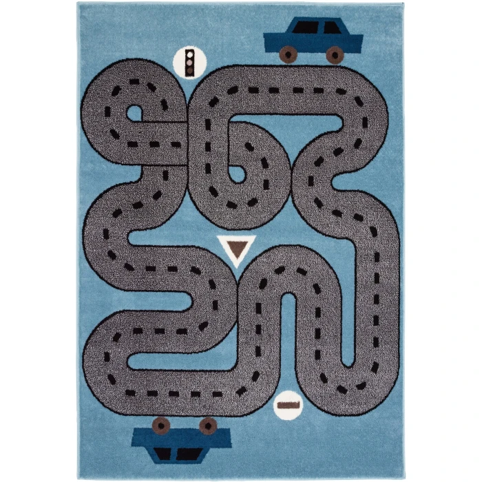 Rugs Town Blue WHIMS 3ft.6in. x 5ft.6in. Rectangle Rug