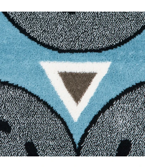 LR Home Whimsical Blue WHIMS 4ft.8in. x 4ft.8in. Round Rug