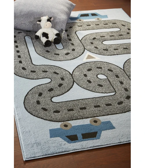 LR Home Whimsical Blue WHIMS 1ft.10in. x 3ft. Rectangle Rug