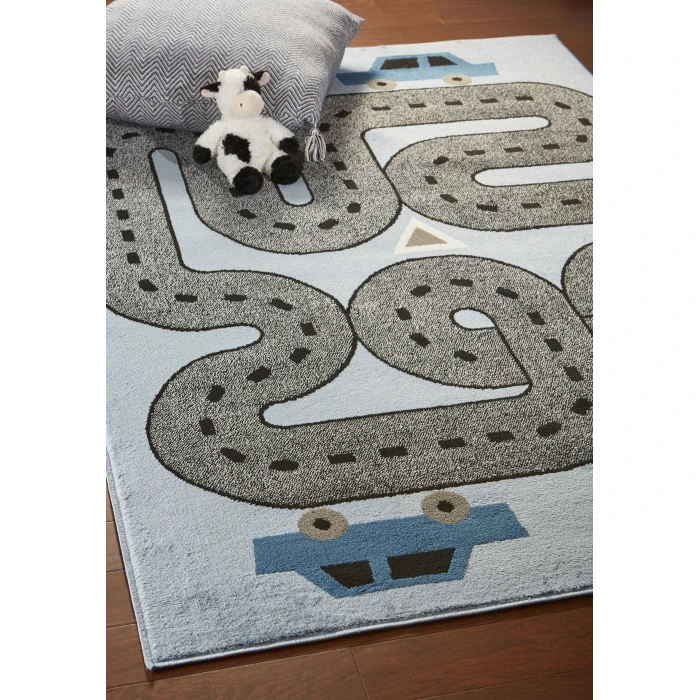 Rugs Town Blue WHIMS 3ft.6in. x 5ft.6in. Rectangle Rug