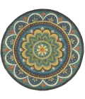 LR Home Dazzle Blue DAZZL 5ft. x 5ft. Round Rug