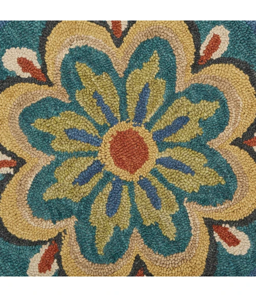 LR Home Dazzle Blue DAZZL 5ft. x 5ft. Round Rug