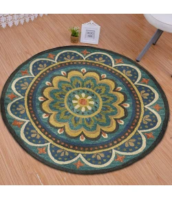 LR Home Dazzle Blue DAZZL 5ft. x 5ft. Round Rug