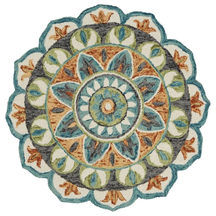 Rugs Town 54085 Teal/ Green 6' Round Rug
