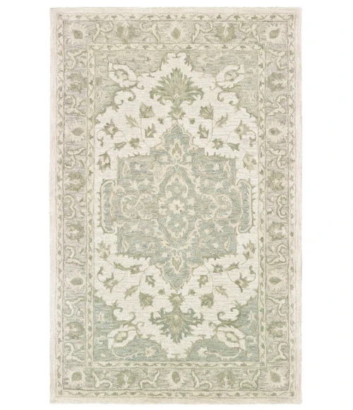 LR Home Modern Traditions 81289 Sea Green/ Gray 5' X 7'9 Rect. Rug