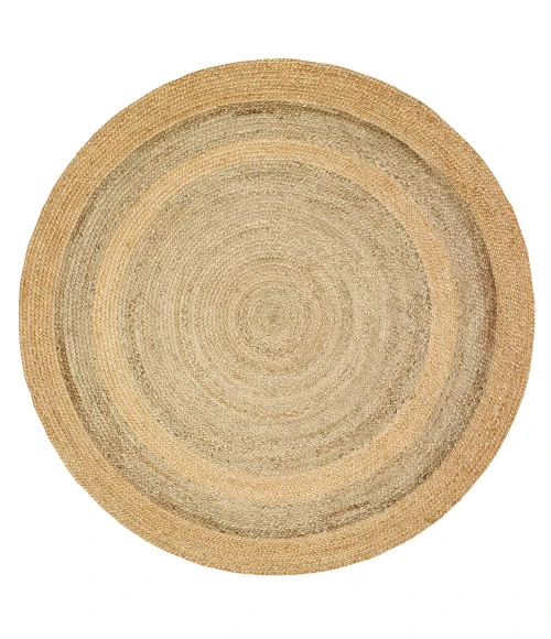 LR Home NATURAL FIBER 12032 Natural/ Gray 6' Round Rug
