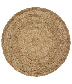 LR Home Natural Fiber 12034 Gray 4' X 4' Round Rug