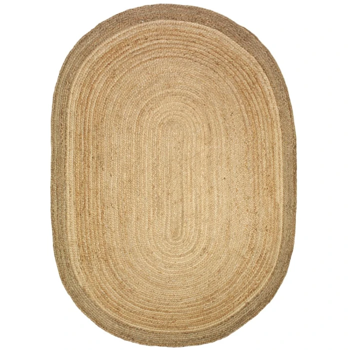 Rugs Town Fiber 12035 Natural/ Gray 7'X 9' Oval Rug
