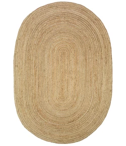 LR Home Natural Fiber 12036 Natural/ Gray 7'X 9' Oval Rug