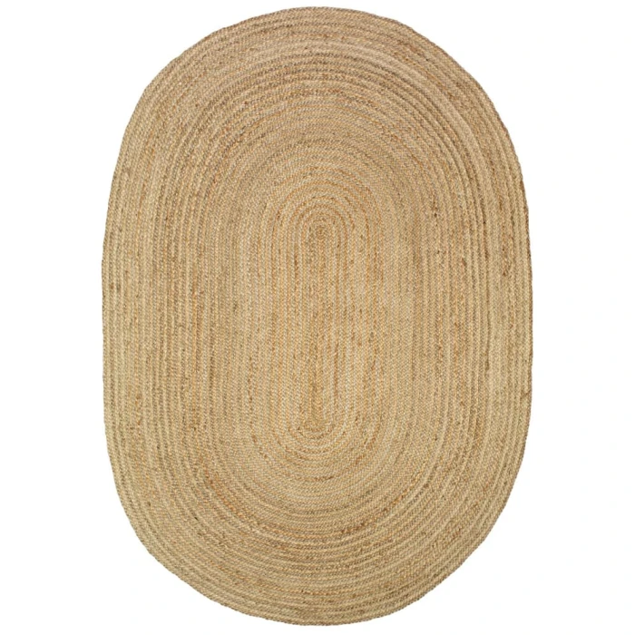 Rugs Town Fiber 12036 Natural/ Gray 7'X 9' Oval Rug