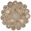 LR Home Natural Fiber 12039 Bleach/ Gray 4' X 4' Round Rug