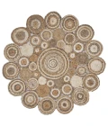 LR Home NATURAL FIBER 12039 Bleach/ Gray 4' X 4' Round Rug