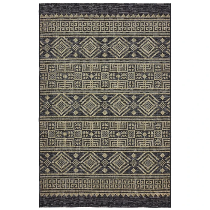 LR Home Sun Shower 81241 Black/ Brown 5' X 8' Rect. Rug