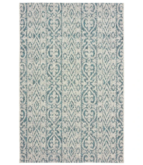 LR Home Sun Shower 81242 Blue/ Green 5' X 8' Rect. Rug