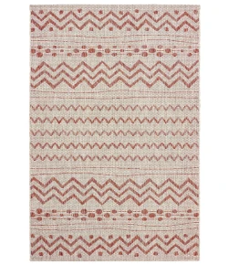 LR Home Sun Shower 81244 Beige/ Red 5' X 8' Rect. Rug