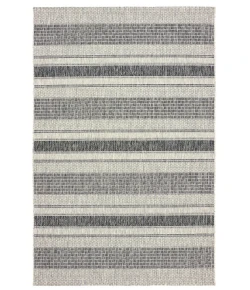 LR Home Sun Shower 81246 Gray/ Black 5' X 8' Rect. Rug