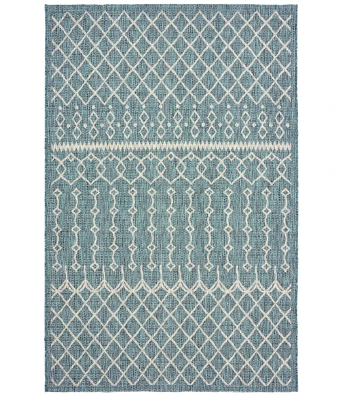 LR Home Sun Shower 81247 Blue/ Gray 5' X 8' Rect. Rug