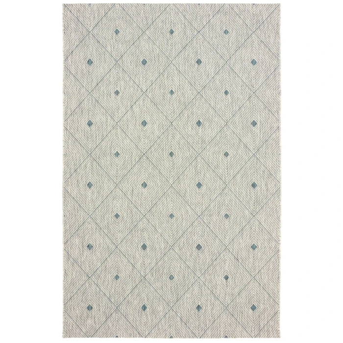 LR Home Sun Shower 81248 Blue/ Gray 5' X 8' Rect. Rug