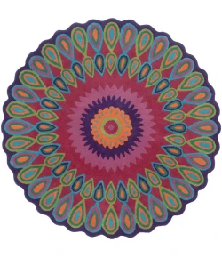 Valerie VIB-AI Pink Area Rug 3 ft. Round