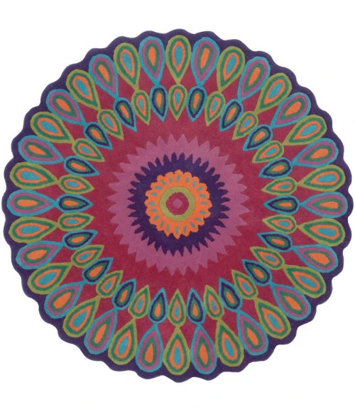 LR Resources VIBRA03540MLT30RD LR03540-MU3RND Area Rug