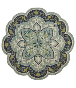 LR Home Dazzle 54077 Teal 6' Round Rug