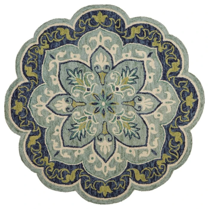 Rugs Town 54077 Teal 6' Round Rug