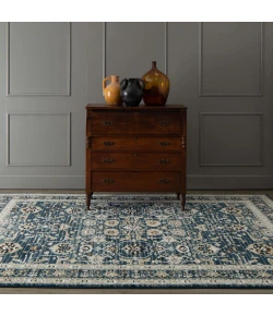 Karastan Zephyr Amphora Majolica Blue Rug 1 ft. 6 X 1 ft. 6 Rectangle