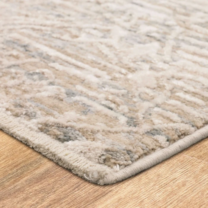 Karastan Mandawa Cream Dark Grey 2' 7" x 7' 3" Area Rug