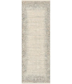 Karastan Solitude Mandawa Cream Dark Grey Rug 2 ft. 7 in. X 7 ft. 3 in. Runner