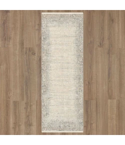 Karastan Solitude Mandawa Cream Dark Grey Rug 2 ft. 7 in. X 7 ft. 3 in. Runner