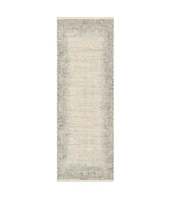 Karastan Solitude Mandawa Cream Dark Grey Rug 2 ft. 7 in. X 7 ft. 3 in. Runner