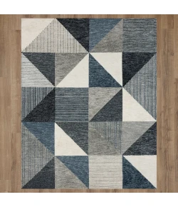 Karastan Bowen By Drew & Jonathan Home Oblique Blue Rug 8 ft. X 10 ft. Rectangle