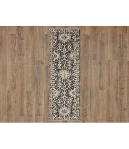 Karastan Windermere Grey/Silver R1258 2 ft. 6 in. X 10 ft. Rectangle Rug