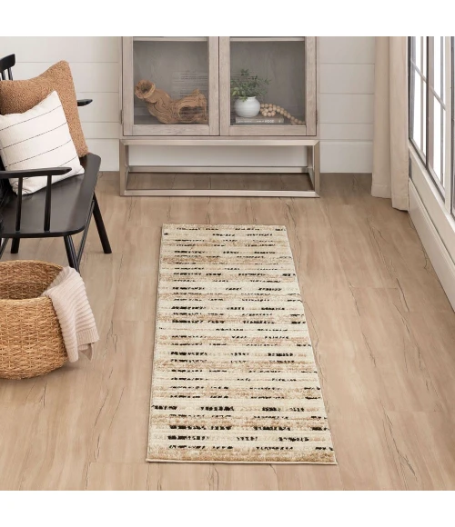Karastan Traverse Lanes Tan 2' x 8' Area Rug