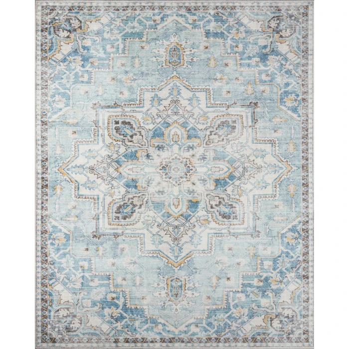 Momeni Afshar Area Rug AFS32 Light Blue 5' X 7'6