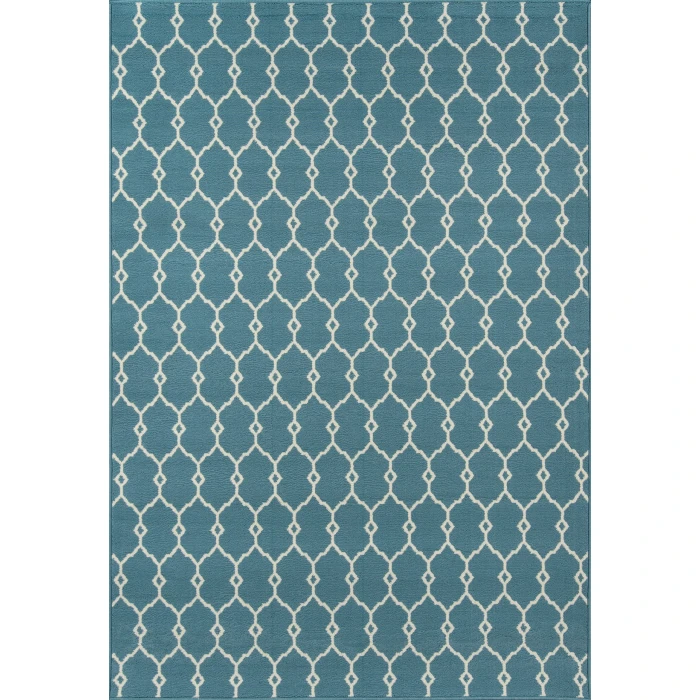Momeni Baja Area Rug BAJ-2 Trellis Blue 1'8 X 3'7