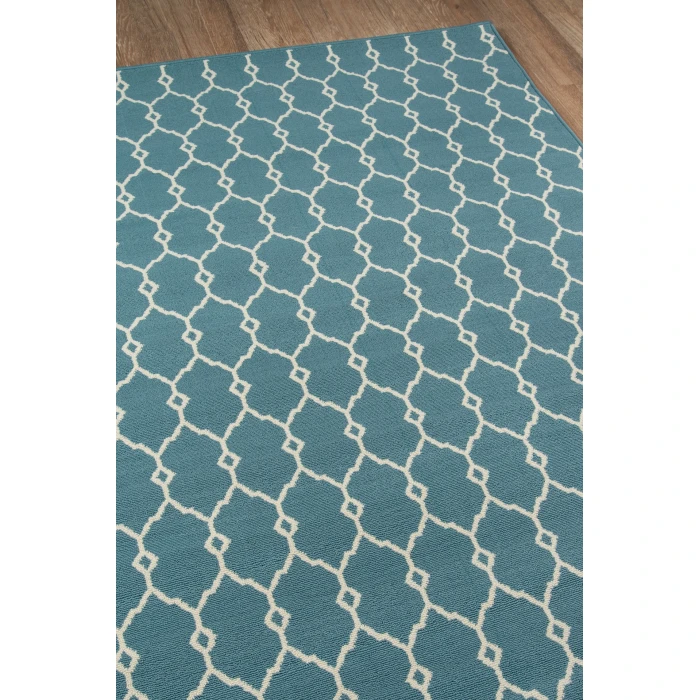 Momeni Baja Area Rug BAJ-2 Trellis Blue 1'8 X 3'7