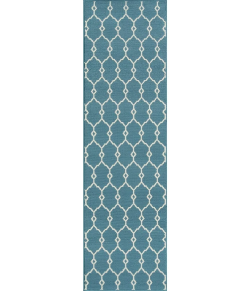 Momeni Baja Area Rug BAJ-2 Trellis Blue 3'11 X 5'7