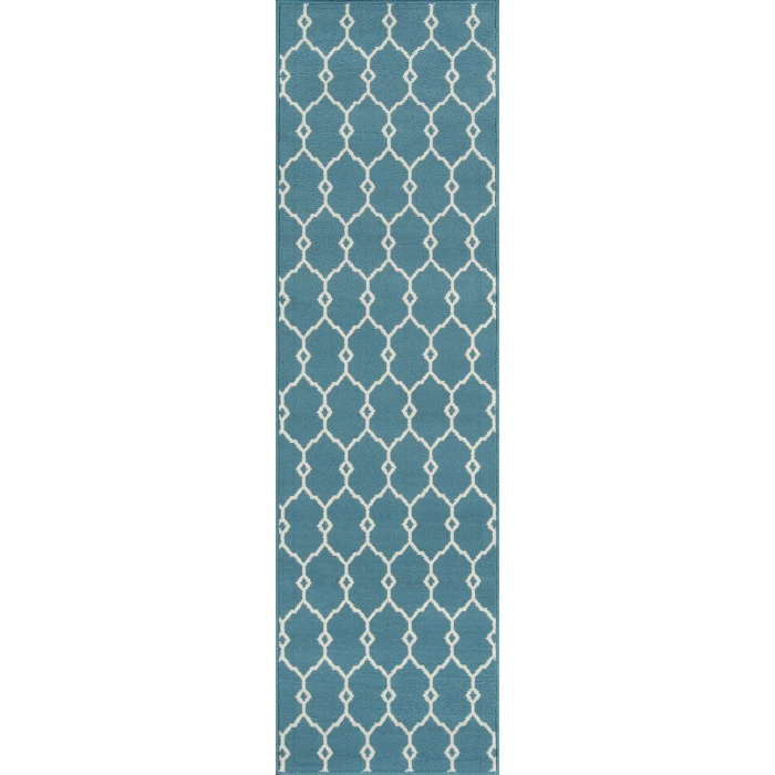 Momeni Baja Area Rug BAJ-2 Trellis Blue 1'8 X 3'7